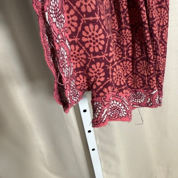 Aeropostale Womens Burgundy Paisley Floral Tie Back Boho Summer Romper Medium - Picture 5 of 6